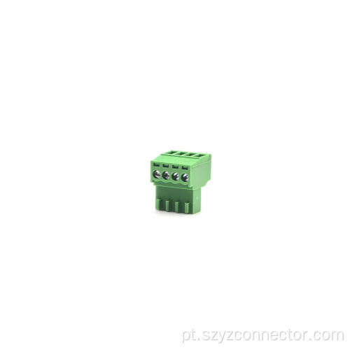 blocos terminais plugáveis ​​4P verde fêmea de 2,54 mm